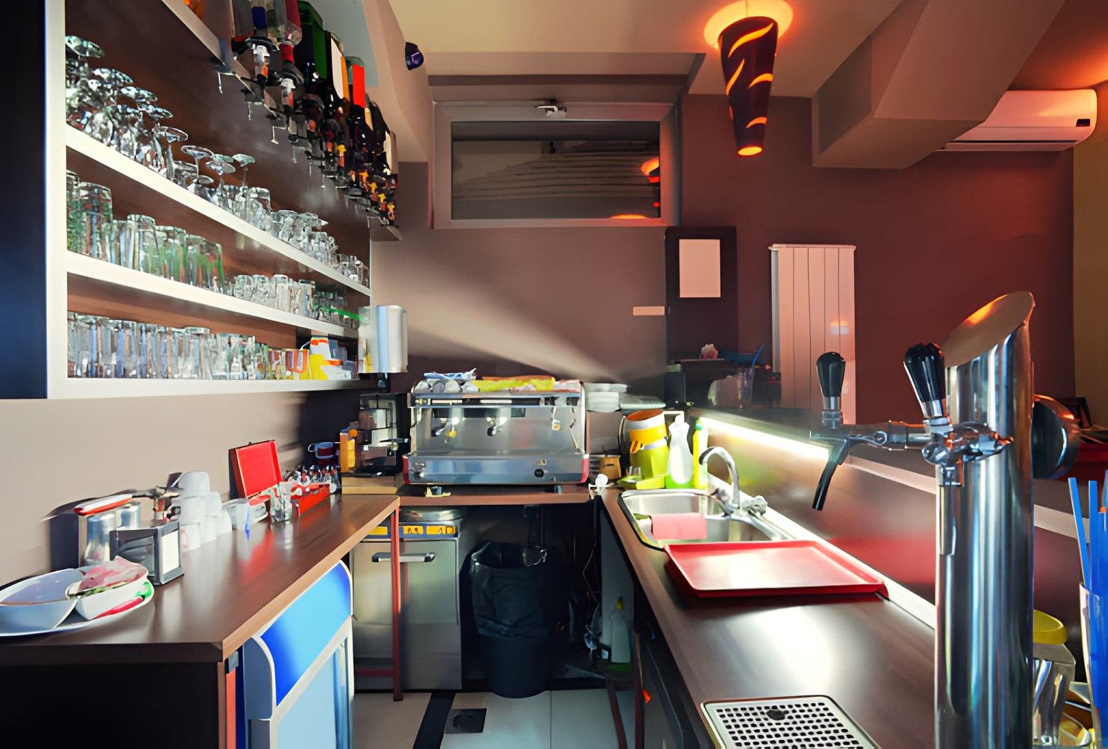 Commercial Espresso Machine and Bar Station Simulation